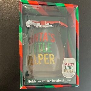 Santa's Little Helper Wine Glass